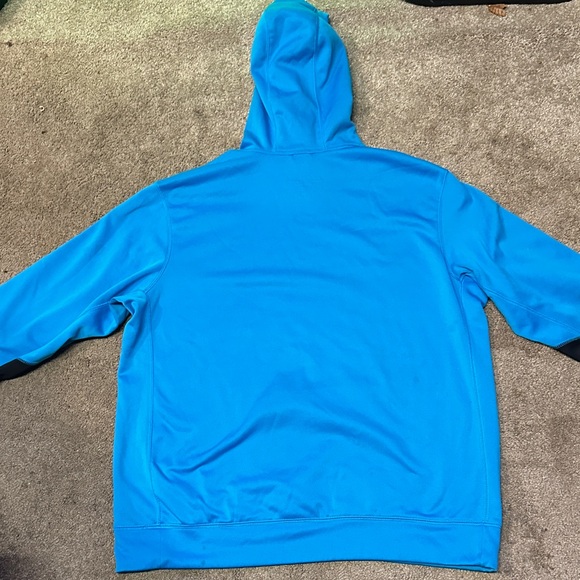 Nike Mens Therma Fit Pullover Hoodie Sweatshirt Blue Black Swoosh Logo Size L - Picture 9 of 10